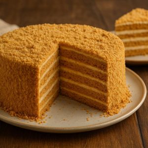Large Round Medovik Honey Cake – Original