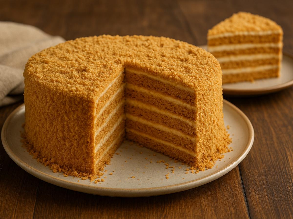 Large Round Medovik Honey Cake – Original